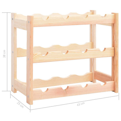 Portavini da 12 Bottiglie in Legno di Pino