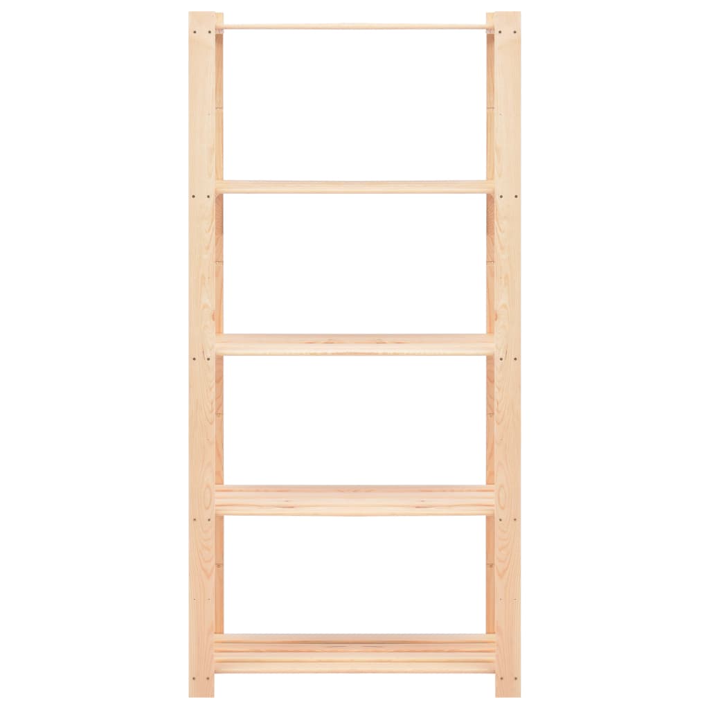 Scaffale a 5 Livelli 80x38x170 cm in Massello di Pino 250 kg - homemem39