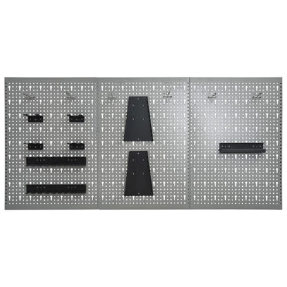 Pannelli per Utensili a Parete 3 pz 40x58 cm Acciaio | homemem39