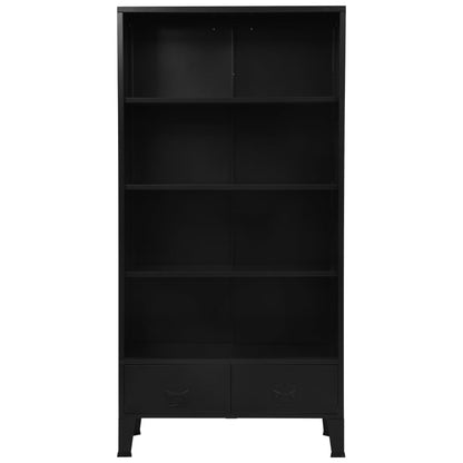 Libreria Industriale Nera 90x40x180 cm in Acciaio