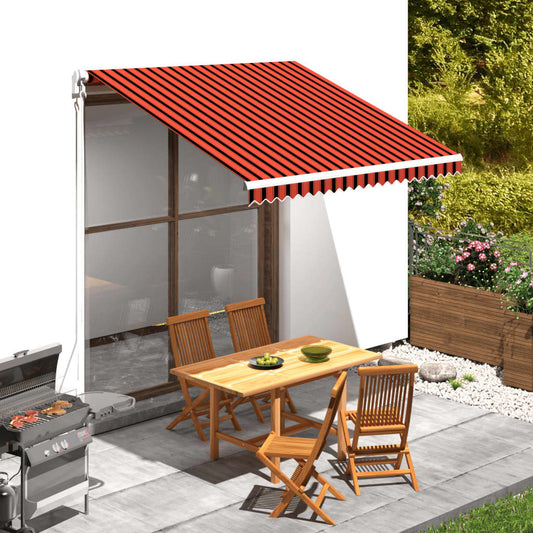 Orange and Brown Canvas Awning 300x250 cm
