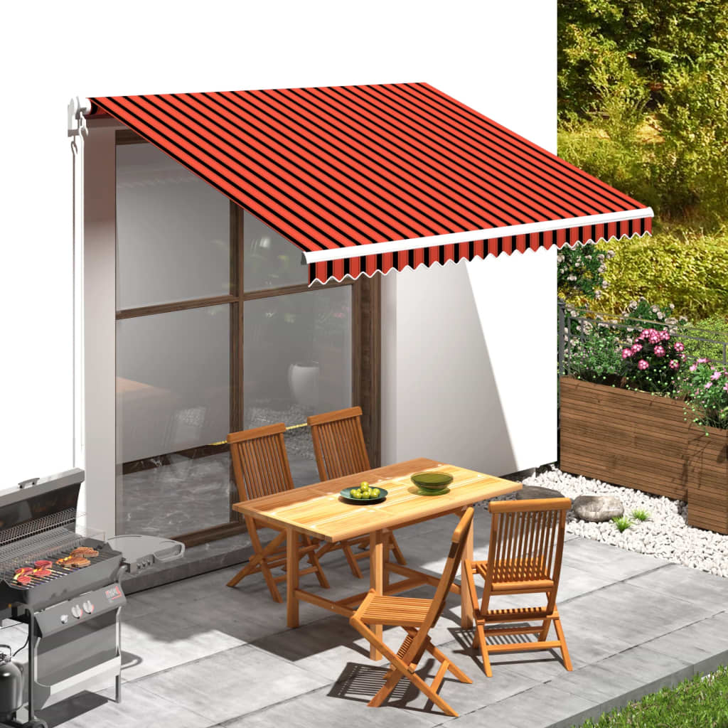 Tenda da Sole in Tela Arancione e Marrone 350x250 cm - homemem39