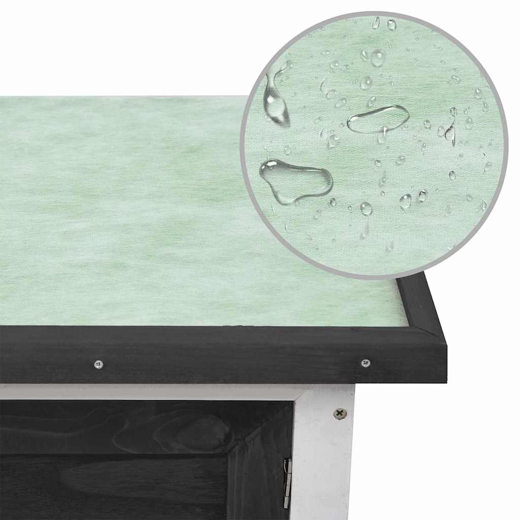 Conigliera per Esterni con Piano Singolo Grigia in Legno - homemem39