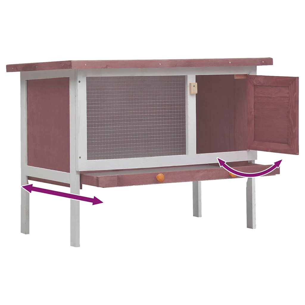 Conigliera per Esterni con Piano Singolo Marrone in Legno - homemem39