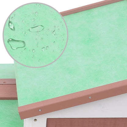 Conigliera per Esterni Grande Marrone Bianca 145x45x84 cm Legno - homemem39