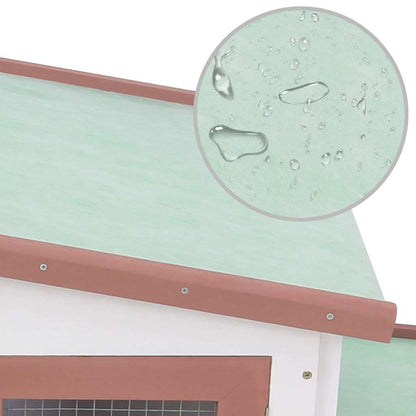 Conigliera per Esterni Grande Marrone Bianca 201x45x85cm Legno - homemem39