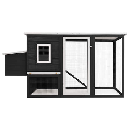 Pollaio all'Aperto con 1 Casetta di Cova Grigio in Legno - homemem39