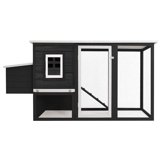 Pollaio all'Aperto con 1 Casetta di Cova Grigio in Legno - homemem39