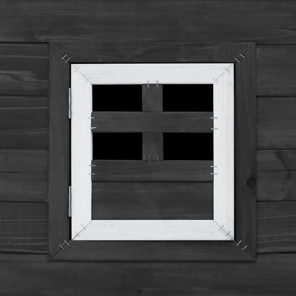 Pollaio all'Aperto con 1 Casetta di Cova Grigio in Legno - homemem39