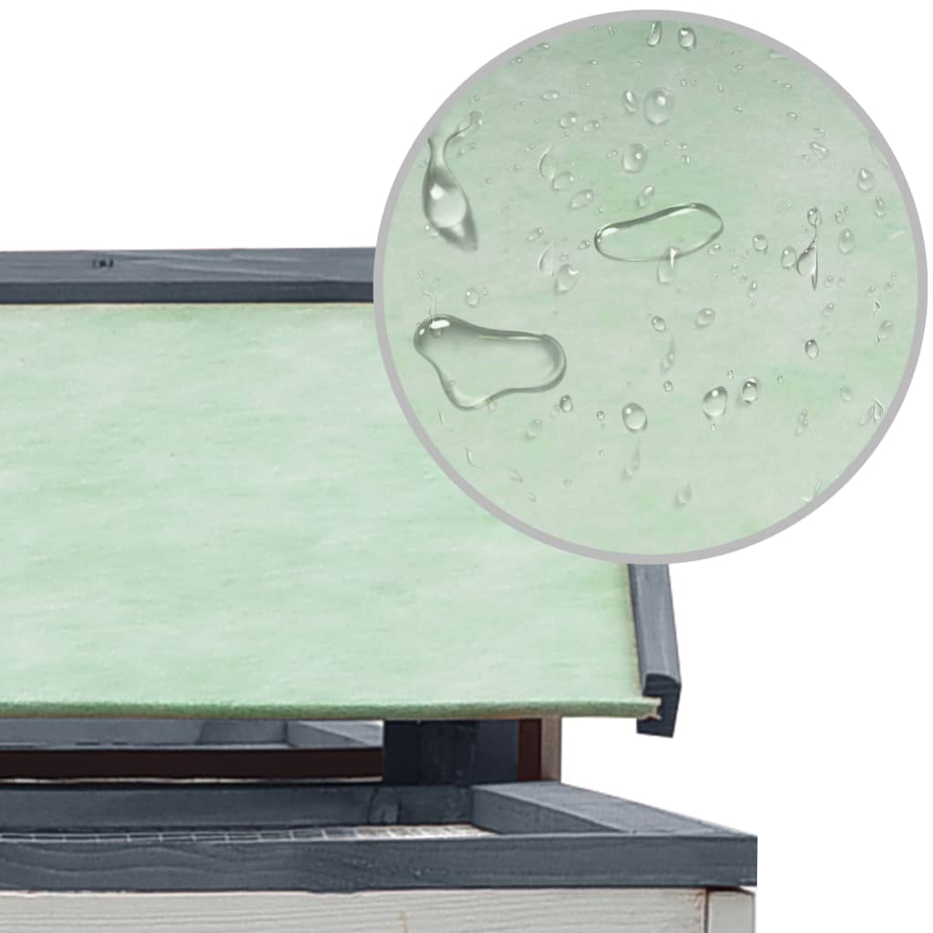 Conigliera Grigia 310x70x87cm in Legno Massello di Pino e Abete - homemem39