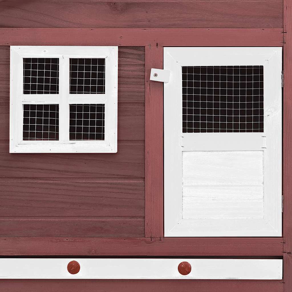 Pollaio con Casetta Nidificazione Mocha e Bianco in Legno Abete - homemem39