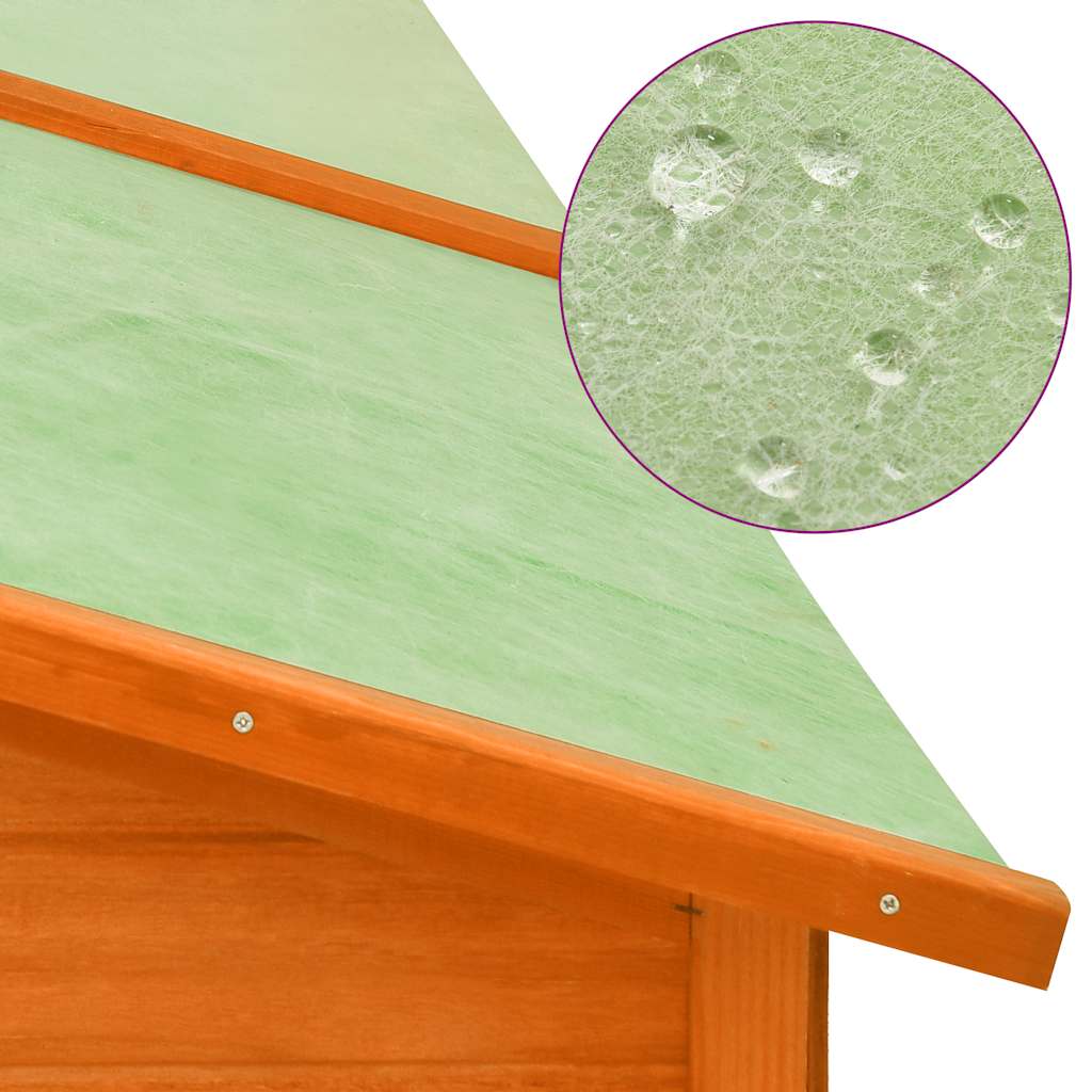 Conigliera per Esterni Marrone in Legno Massello Abete - homemem39