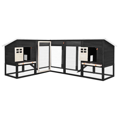 Conigliera per Esterni Grigia e Bianca in Legno di Abete - homemem39