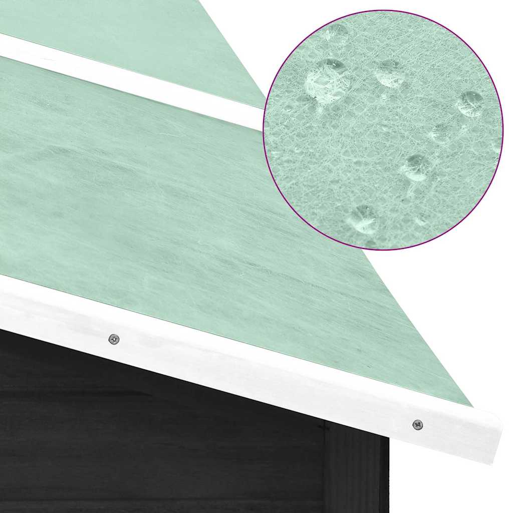 Conigliera per Esterni Grigia e Bianca in Legno di Abete - homemem39