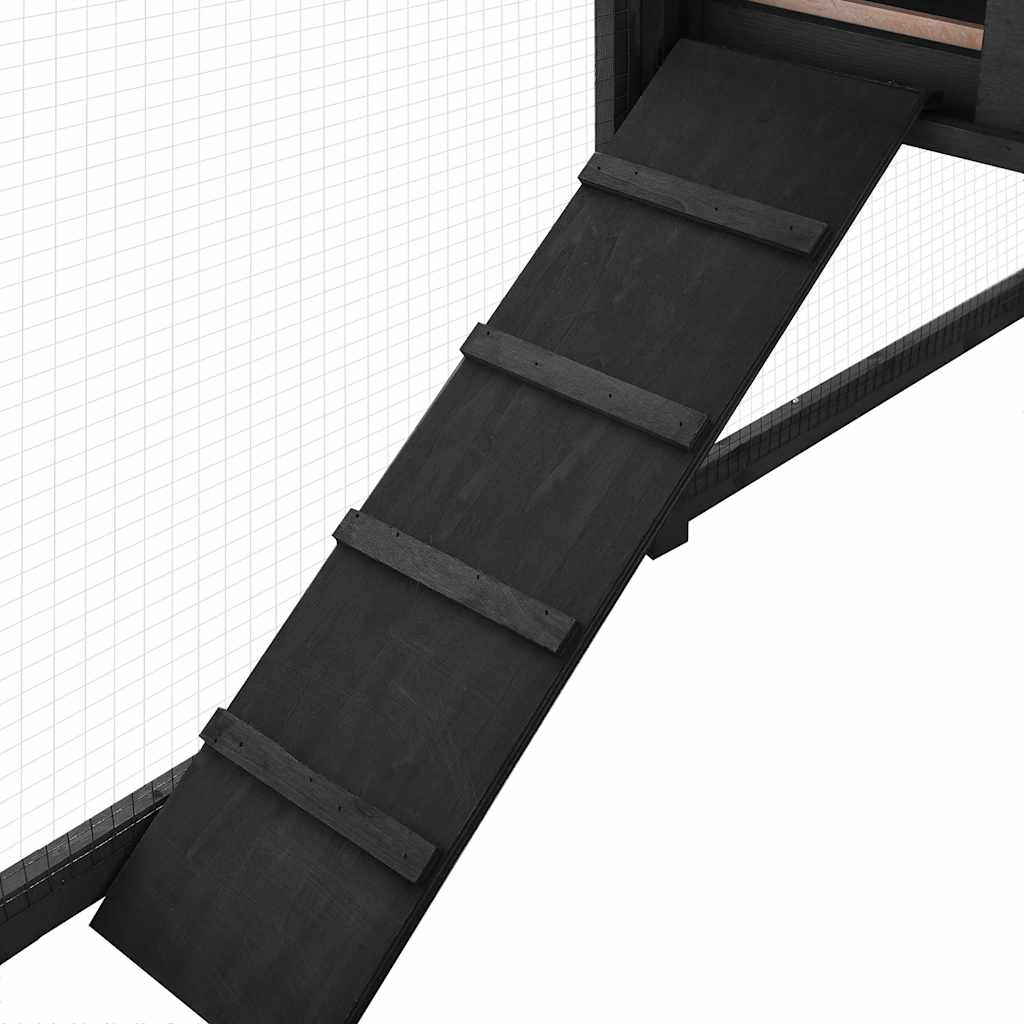 Conigliera per Esterni Grigia e Bianca in Legno di Abete - homemem39