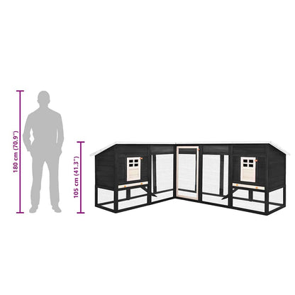 Conigliera per Esterni Grigia e Bianca in Legno di Abete - homemem39