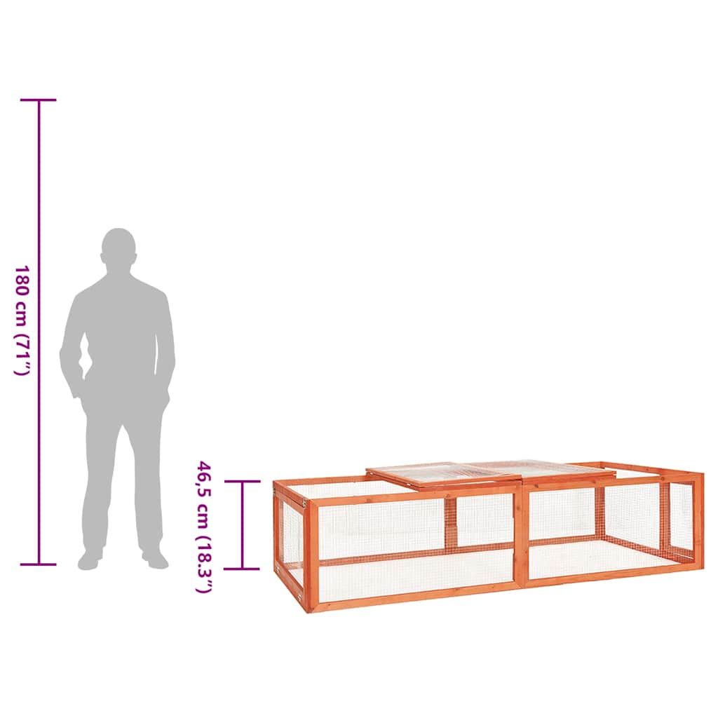 Conigliera 183x90x46,5 cm in Legno Massello di Abete - homemem39