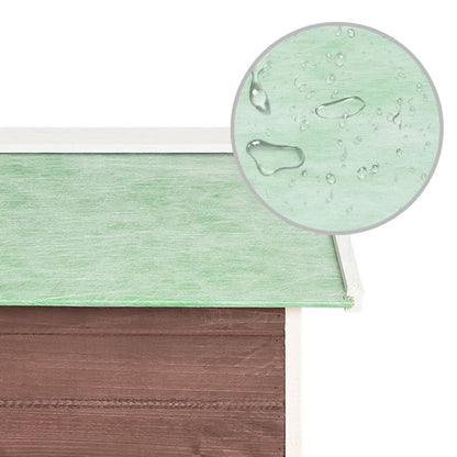 Casetta per Tosaerba Robotizzato 72x87x50 cm Mocca Bianca Abete - homemem39