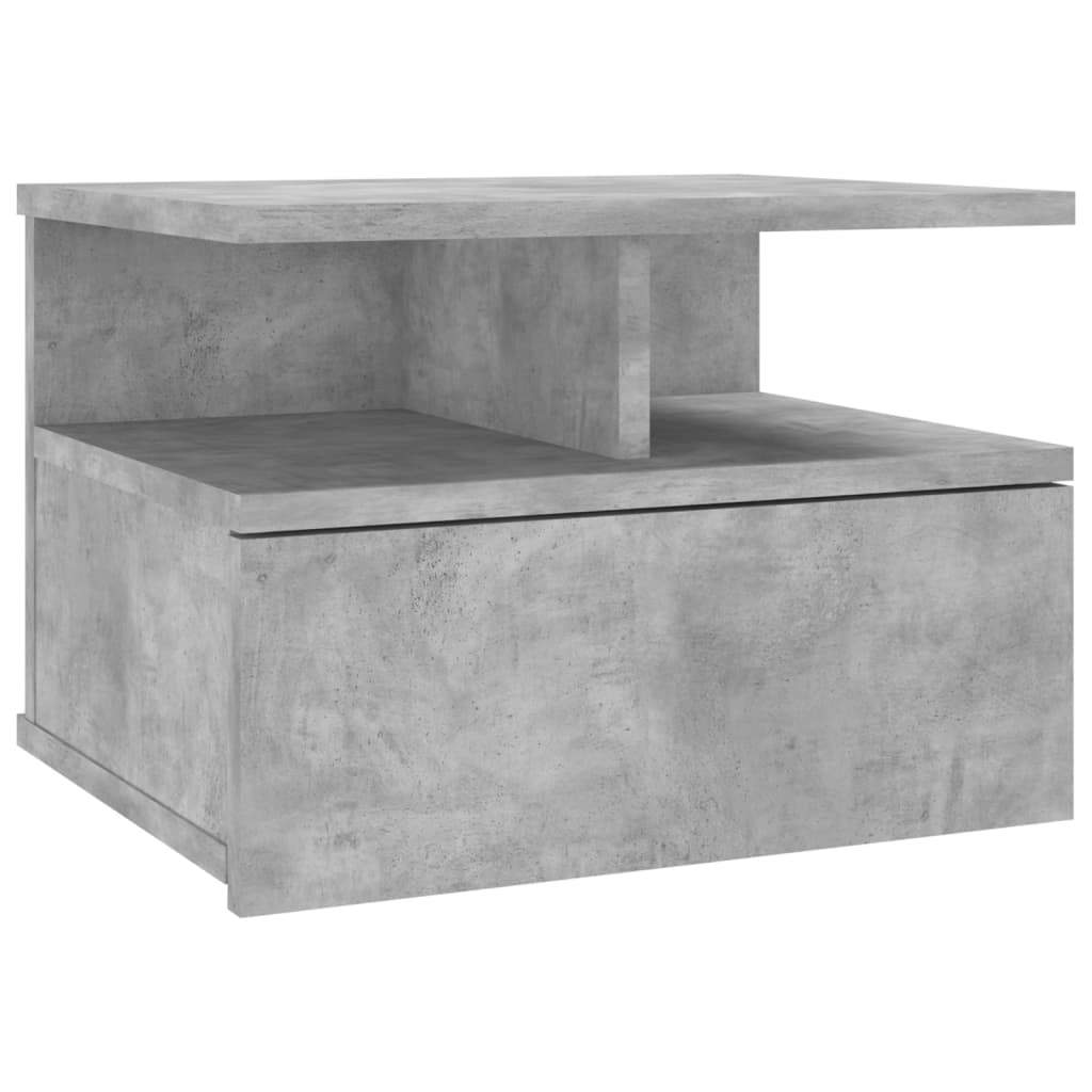 Comodino Pensile Grigio Cemento 40x31x27cm in Legno Multistrato - homemem39