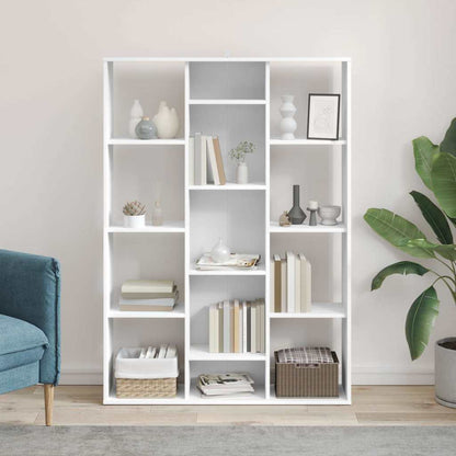 Libreria/Divisorio Bianco 100x24x140 cm in Legno Multistrato
