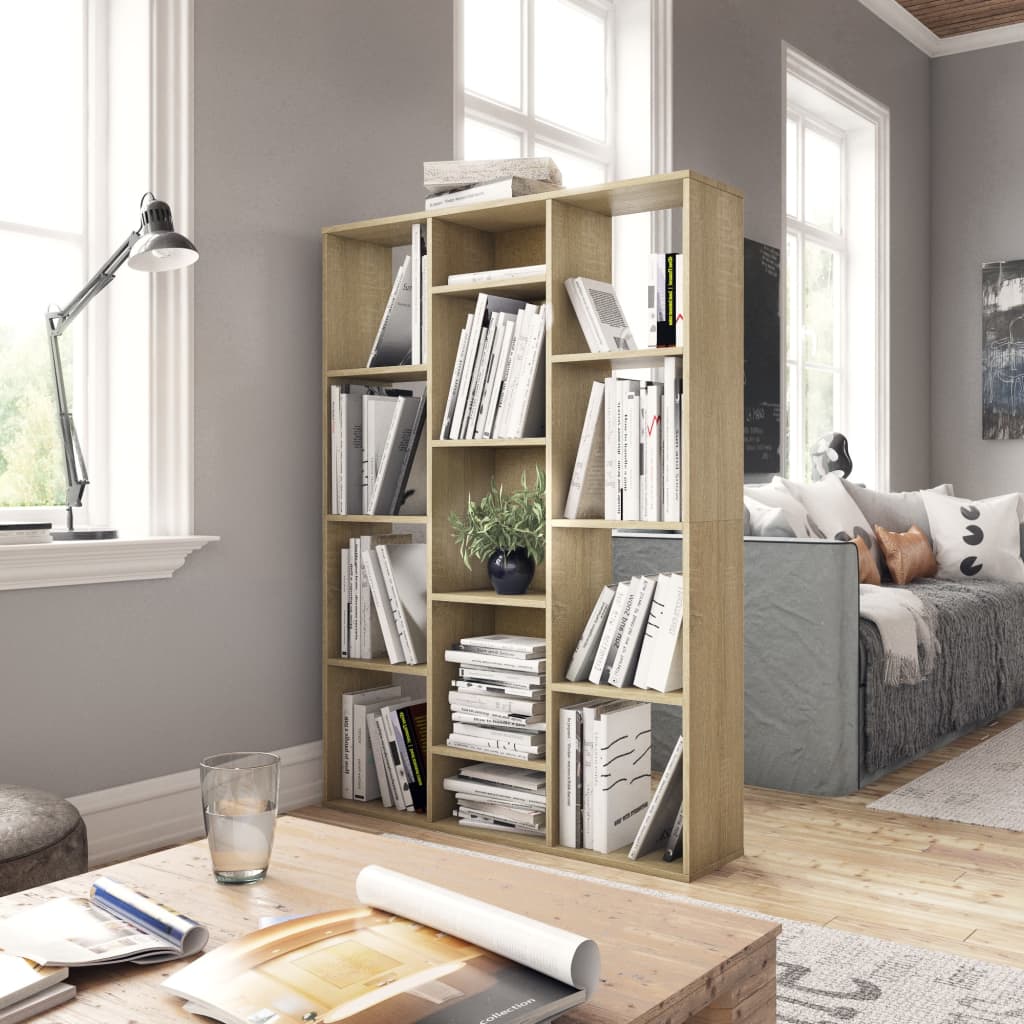 Libreria/Divisorio Rovere Sonoma 100x24x140cm Legno Multistrato - homemem39