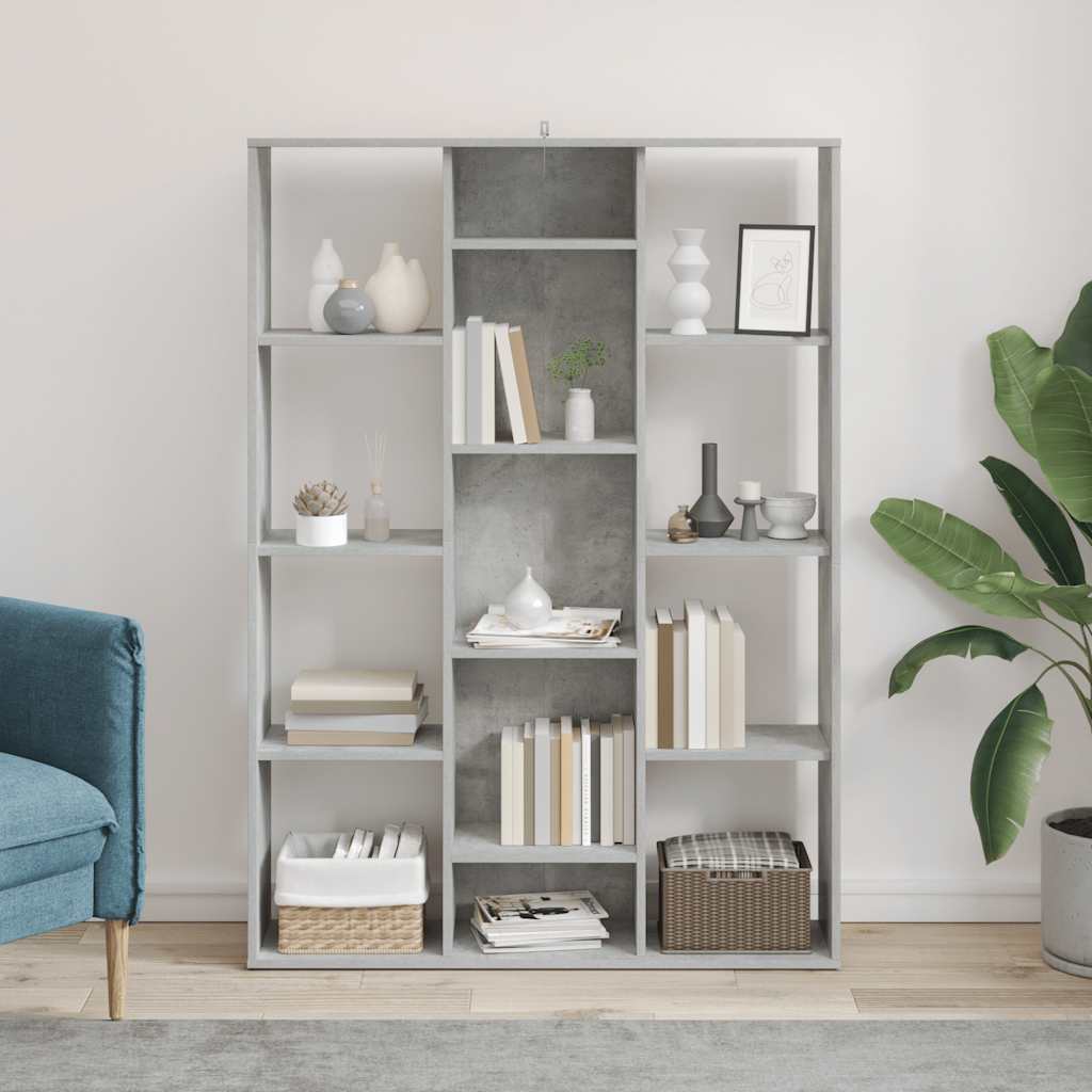 Libreria/Divisorio Grigio Cemento 100x24x140 cm in Multistrato | homemem39