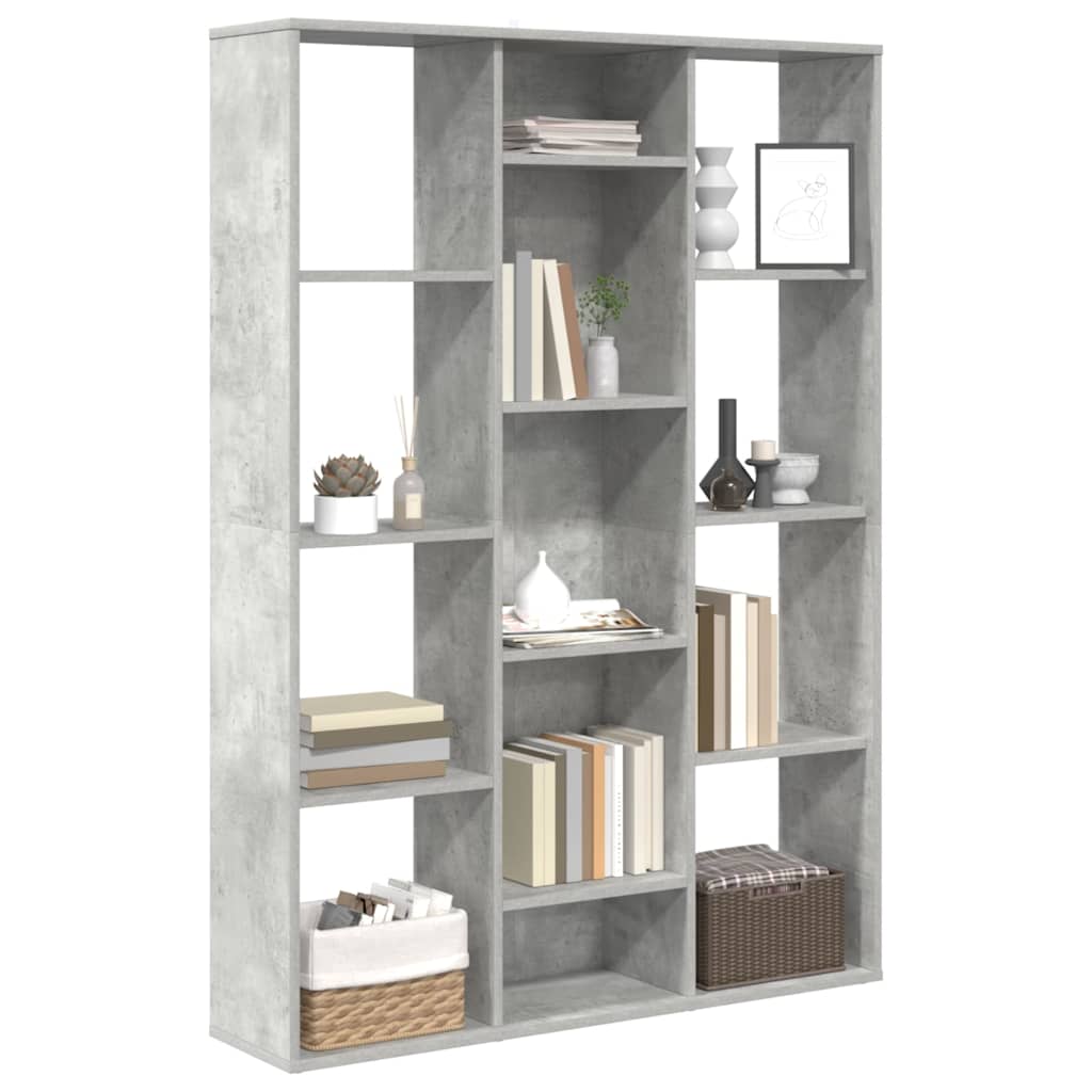 Libreria/Divisorio Grigio Cemento 100x24x140 cm in Multistrato