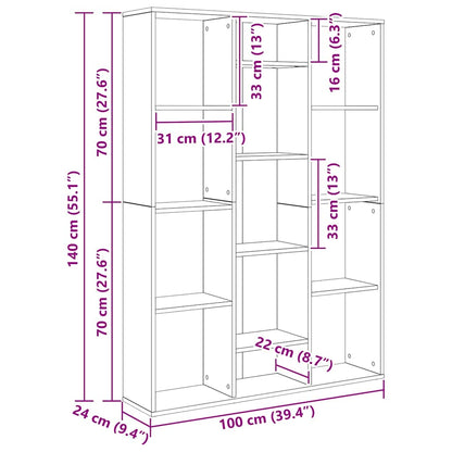 Libreria/Divisorio Grigio Cemento 100x24x140 cm in Multistrato - homemem39