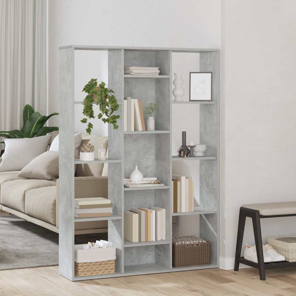 Libreria/Divisorio Grigio Cemento 100x24x140 cm in Multistrato