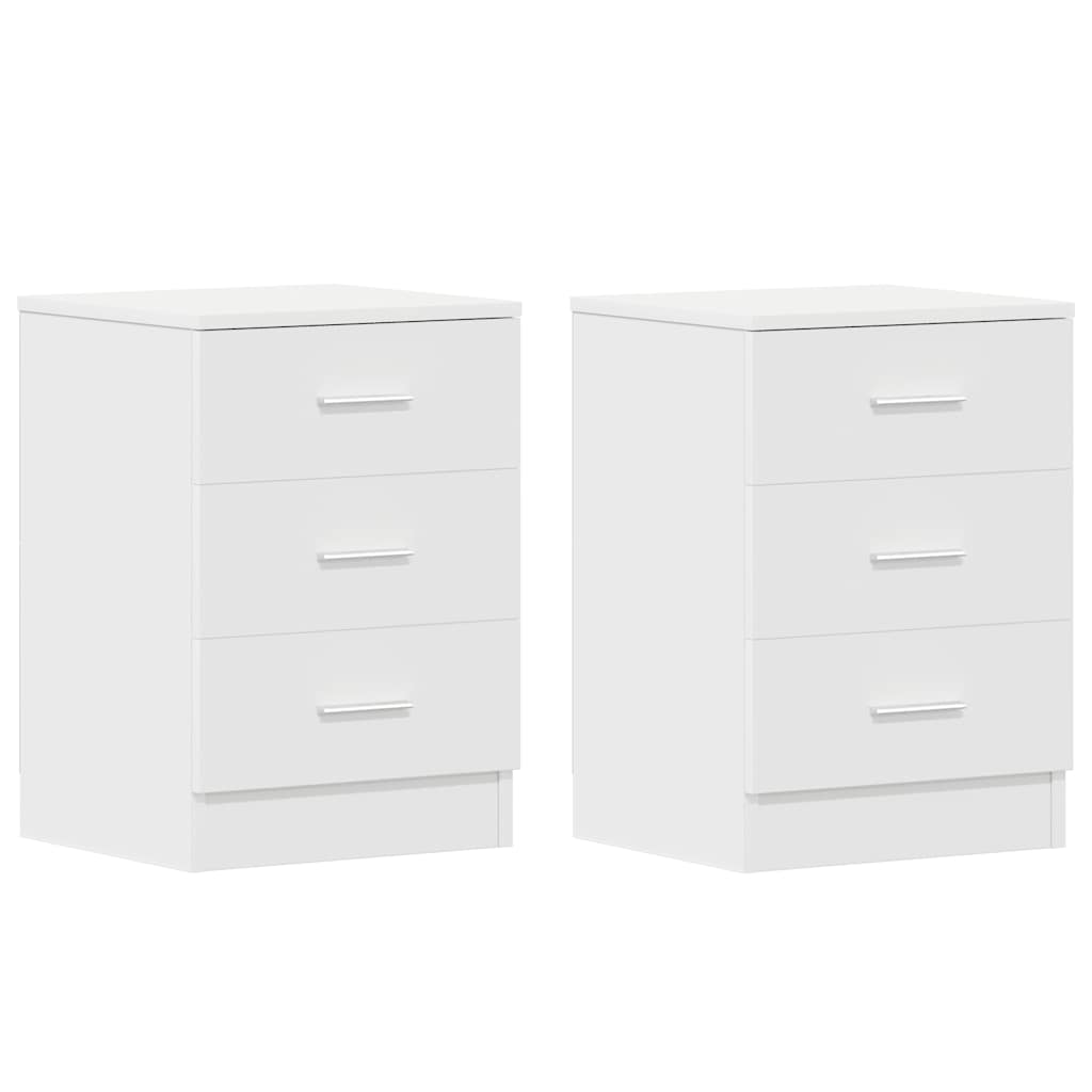Comodini 2 pz Bianco 38x35x56 cm in Legno Ingegnerizzato - homemem39