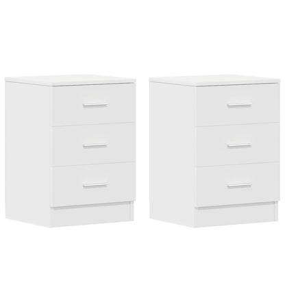 Comodini 2 pz Bianco 38x35x56 cm in Legno Ingegnerizzato - homemem39