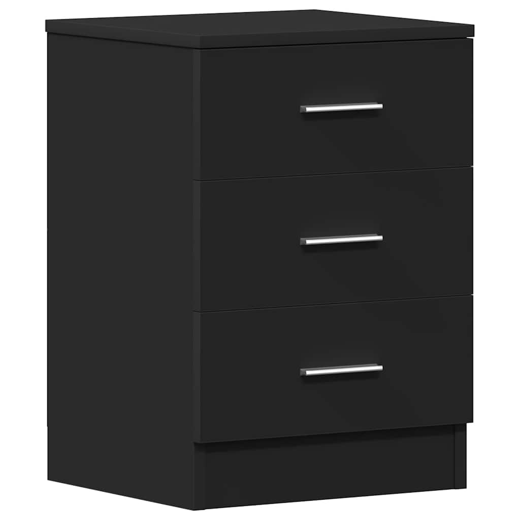 Comodino Nero 38x35x56 cm in Legno Multistrato - homemem39