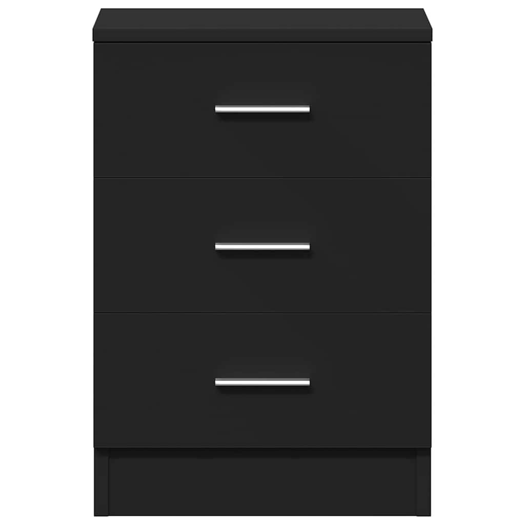 Comodino Nero 38x35x56 cm in Legno Multistrato - homemem39