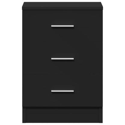 Comodino Nero 38x35x56 cm in Legno Multistrato - homemem39
