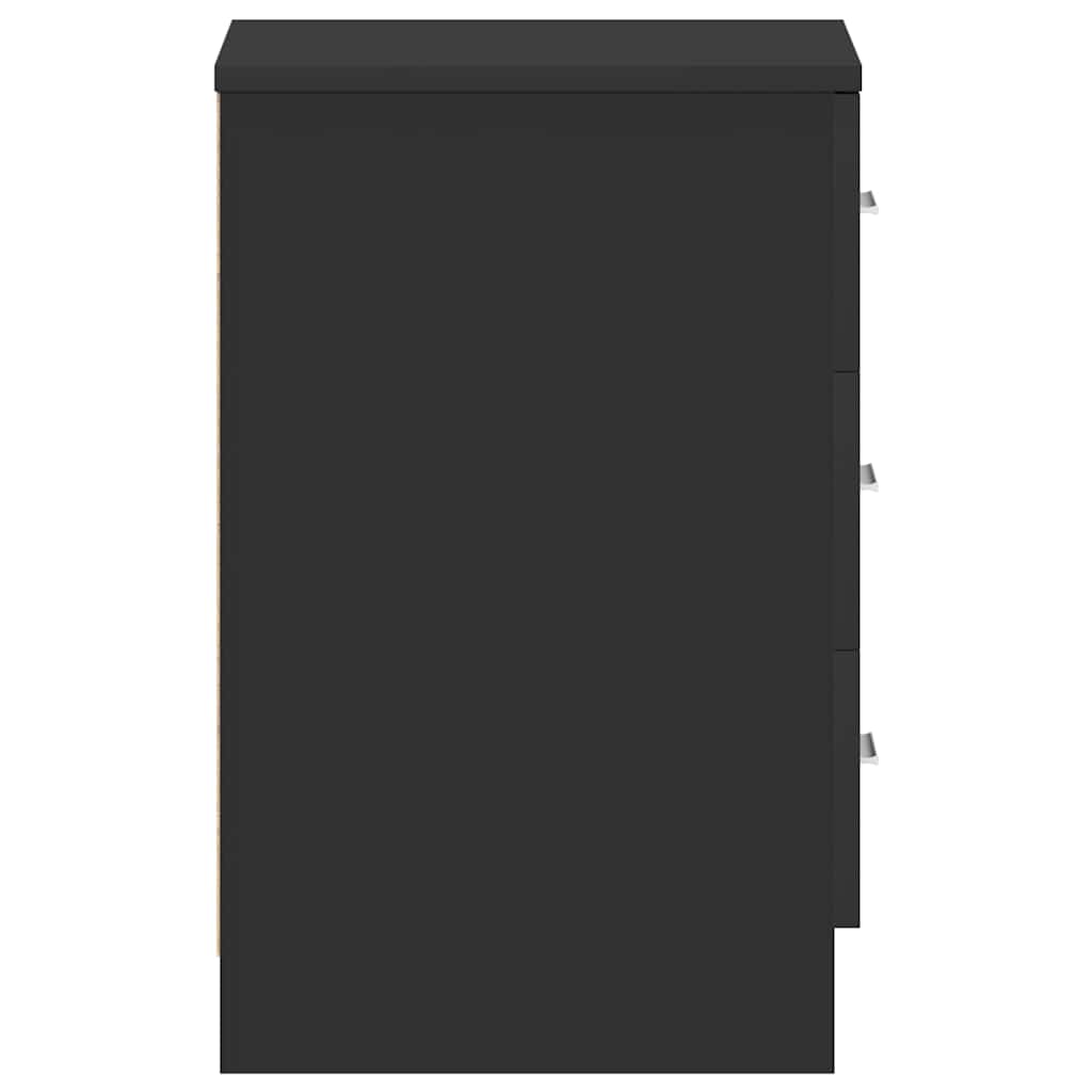 Comodino Nero 38x35x56 cm in Legno Multistrato - homemem39