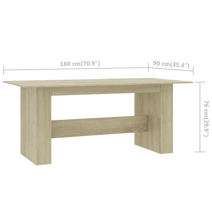 Tavolo da Pranzo Rovere Sonoma 180x90x76cm in Legno Multistrato - homemem39