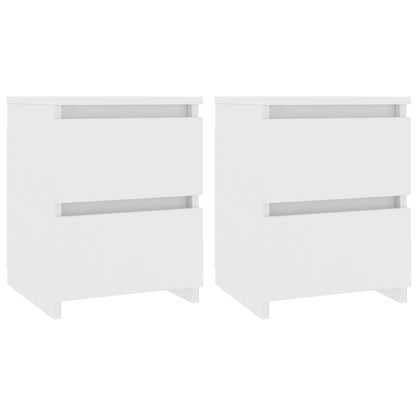 Comodini 2 pz Bianco 30x30x40 cm in Legno Ingegnerizzato - homemem39