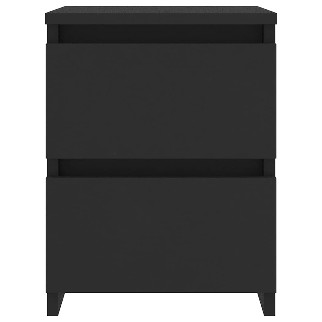 Comodini 2 pz Neri 30x30x40 cm in Legno Multistrato - homemem39