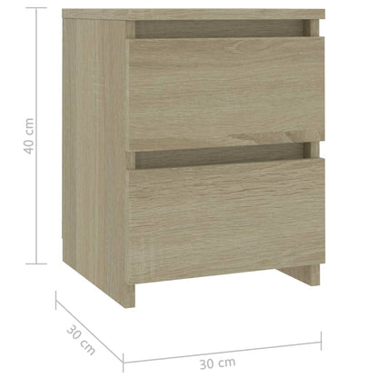Comodini 2 pz Rovere Sonoma 30x30x40 cm in Legno Multistrato - homemem39