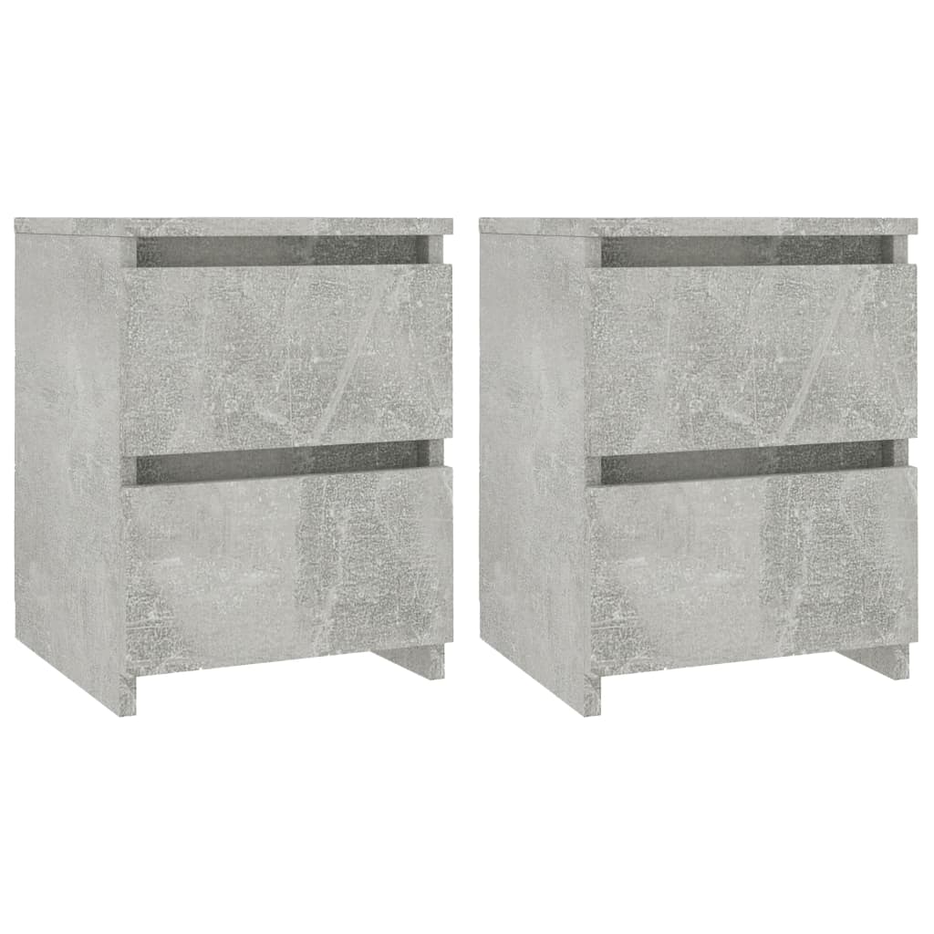 Comodini 2pz Grigio Cemento 30x30x40 cm in Legno Multistrato - homemem39