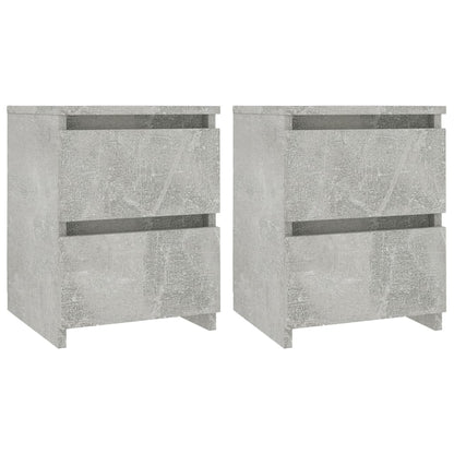 Comodini 2pz Grigio Cemento 30x30x40 cm in Legno Multistrato - homemem39