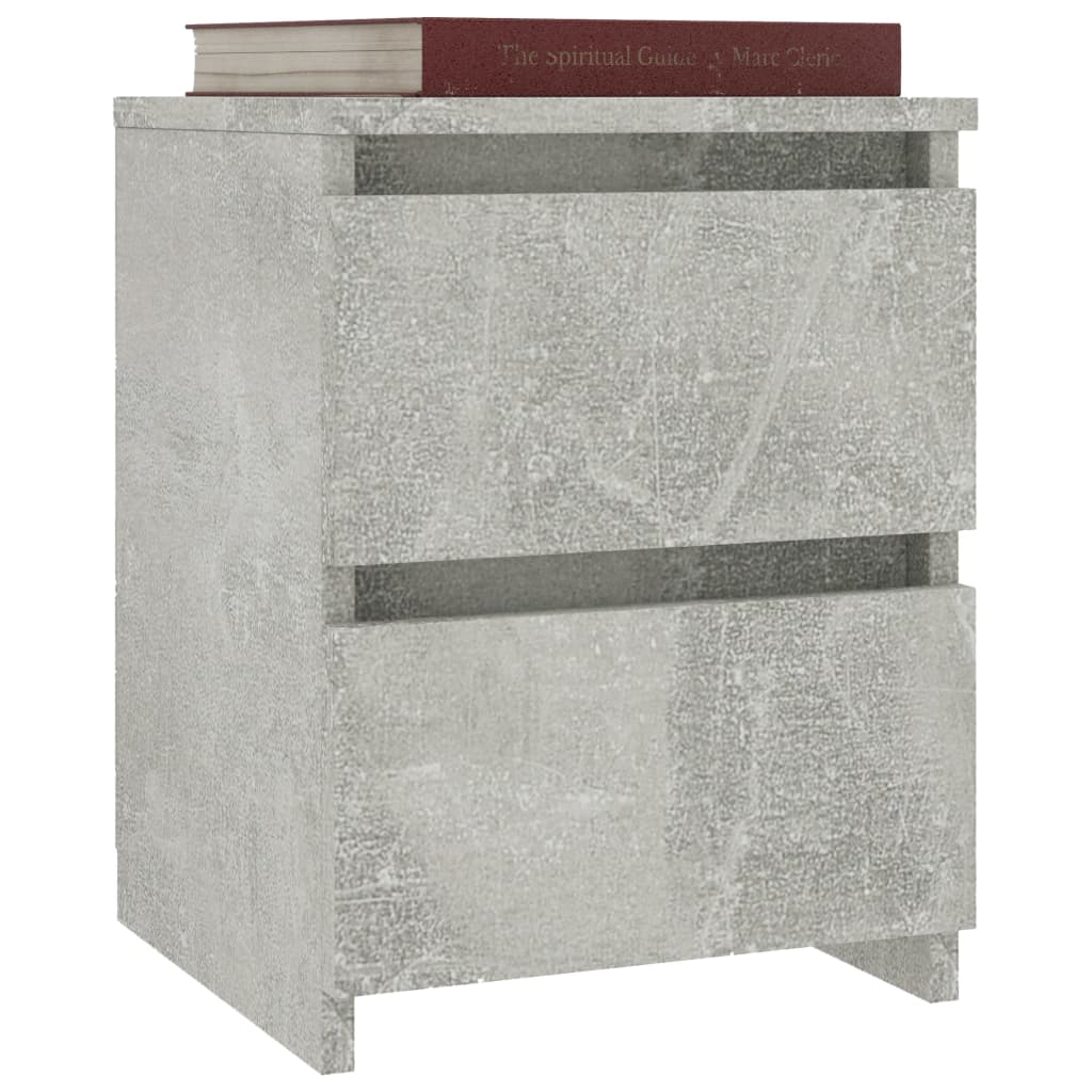 Comodini 2pz Grigio Cemento 30x30x40 cm in Legno Multistrato - homemem39