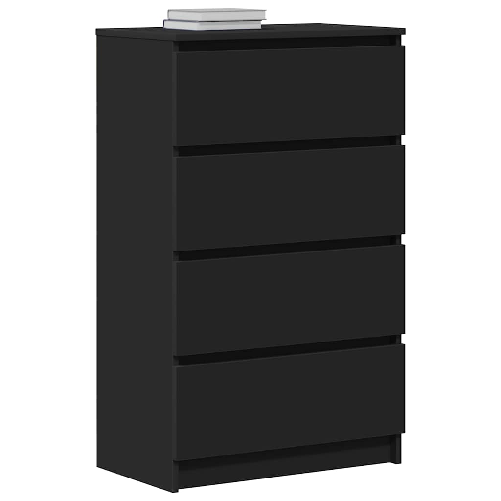 Credenza Nera 60x35x98,5 cm in Legno Multistrato