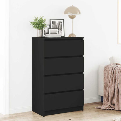 Credenza Nera 60x35x98,5 cm in Legno Multistrato