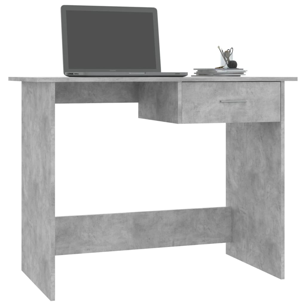 Scrivania Grigio Cemento 100x50x76 cm in Legno Multistrato - homemem39