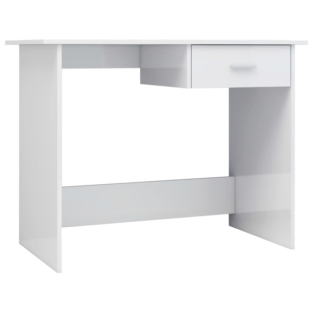 Scrivania Bianco Lucido 100x50x76 cm in Legno Multistrato - homemem39