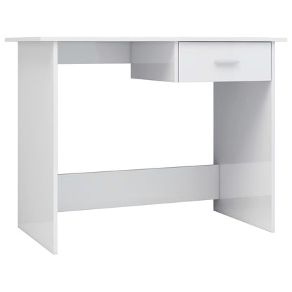 Scrivania Bianco Lucido 100x50x76 cm in Legno Multistrato - homemem39