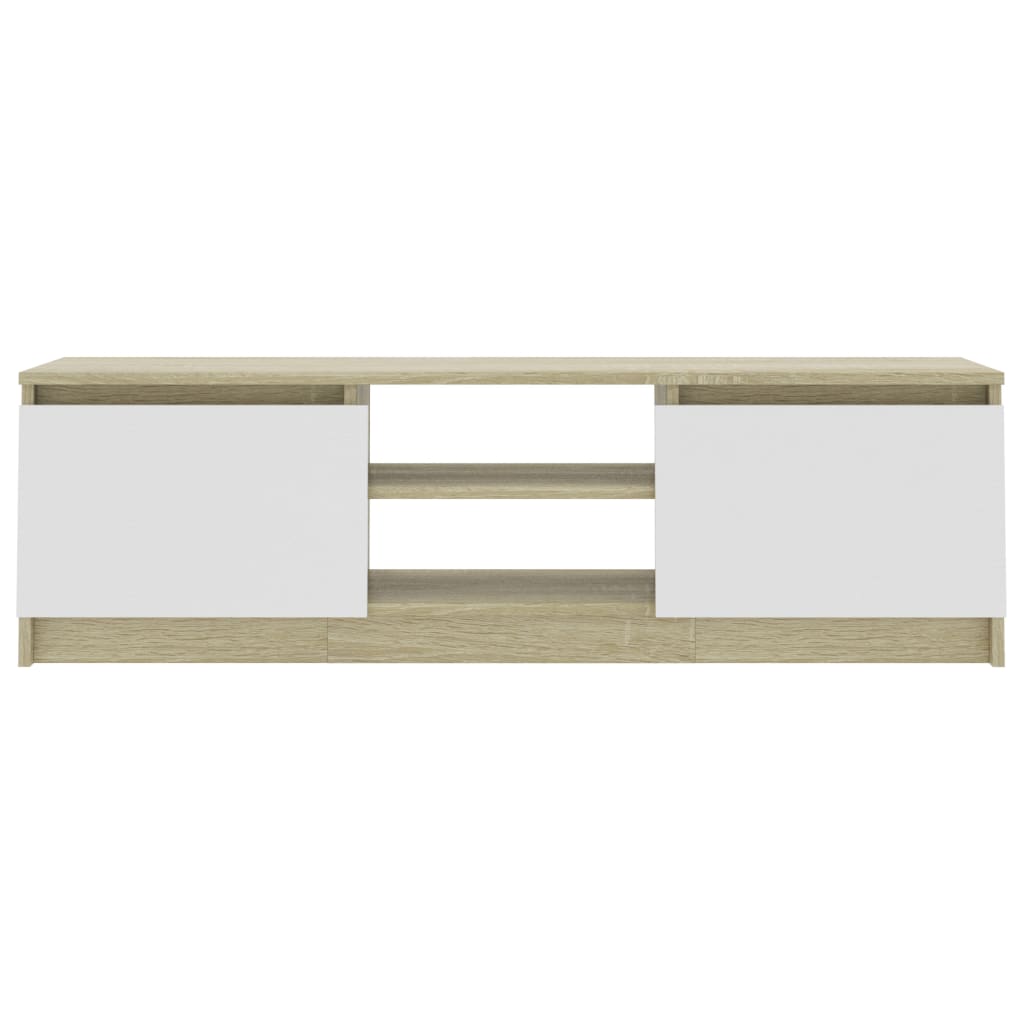 Mobile TV Bianco Rovere Sonoma 120x30x35,5 cm Legno Multistrato