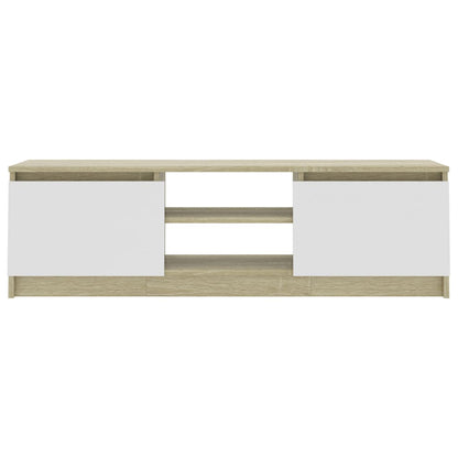 Mobile TV Bianco Rovere Sonoma 120x30x35,5 cm Legno Multistrato