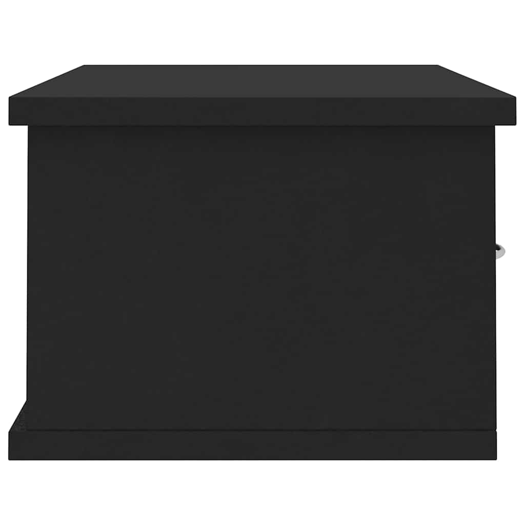 Scaffale con Cassetti a Parete Nero 60x26x18,5 cm Multistrato | homemem39